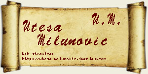 Uteša Milunović vizit kartica